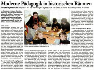 Es ist ein Zeitungsartikel der Solothurner Zeitung, 6.10.2008 zu sehen in dem über die Eröffnung der Tagesschule lerns geschrieben wurde.